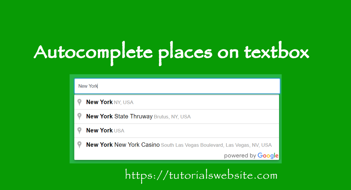 PHP code to autocomplete places on textbox