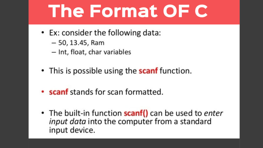 Format of C