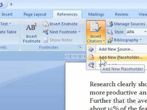 word document placeholder