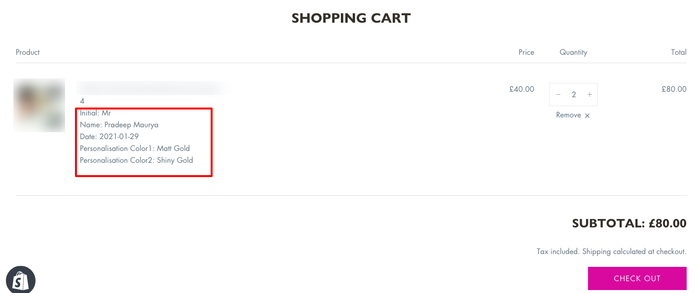 shopify cart page customization