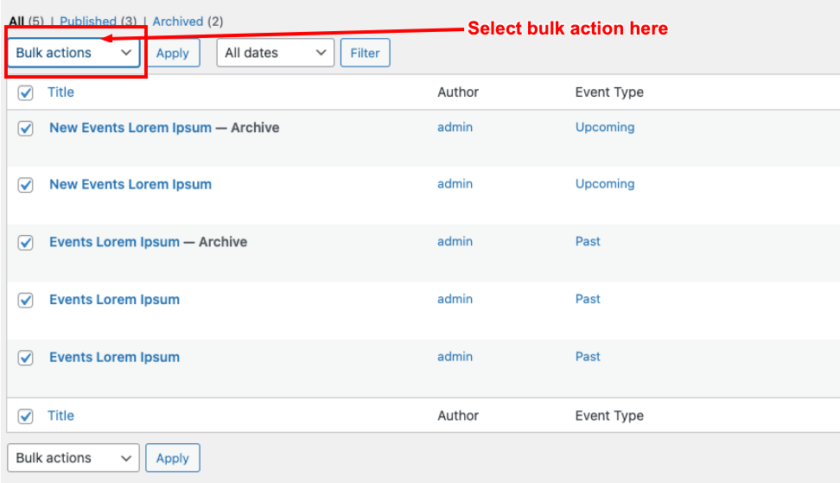 add custom bulk action