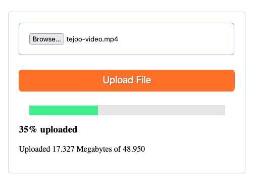 upload video with progress bar