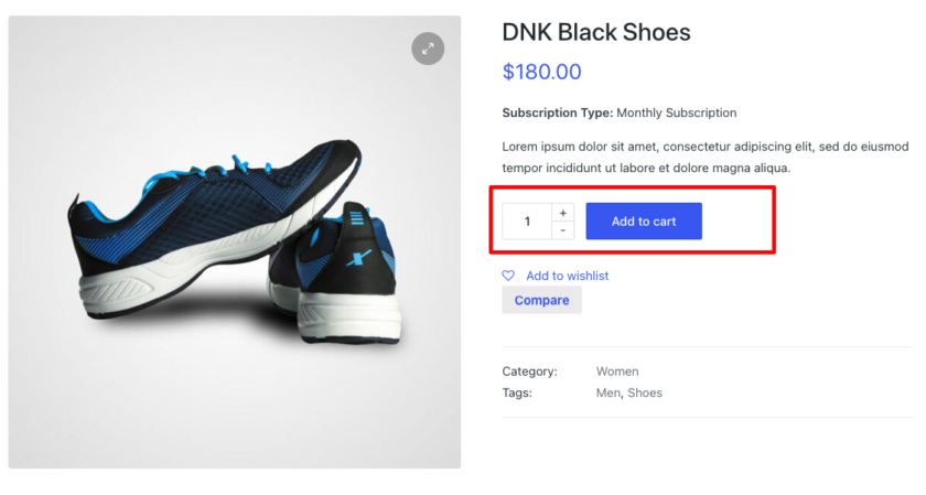 display add to cart button for custom product type in woocommerce