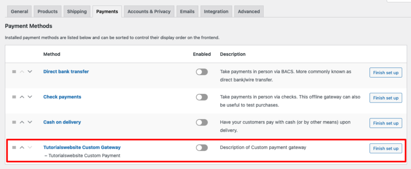 Custom Payment Gateway Integration