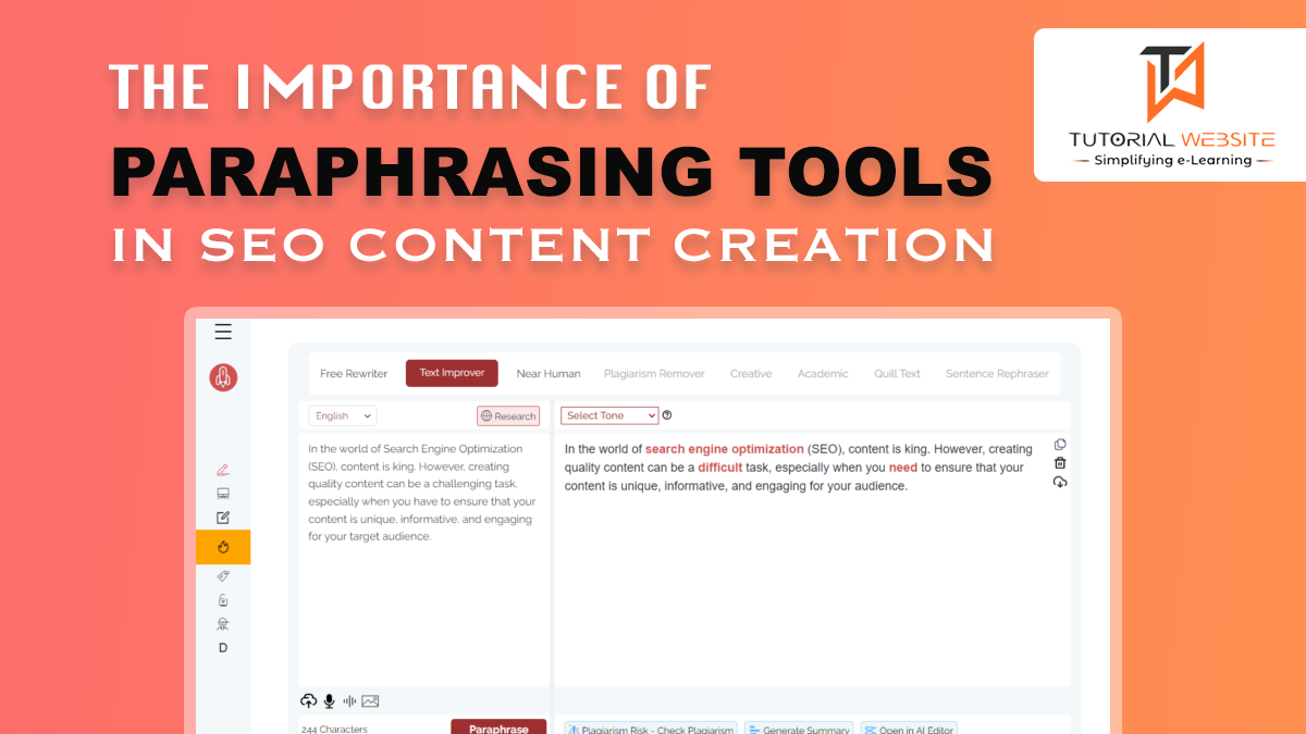 Paraphrasing Tools in SEO