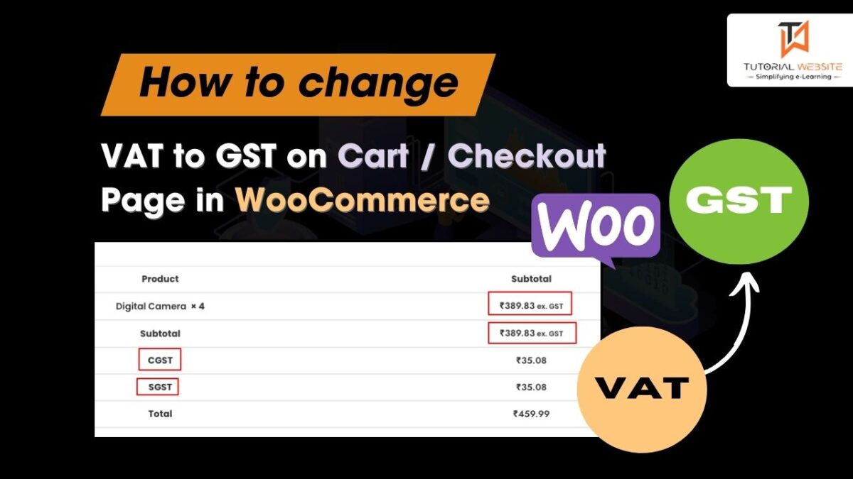 WooCommerce: Changing VAT to GST on Cart/Checkout Page
