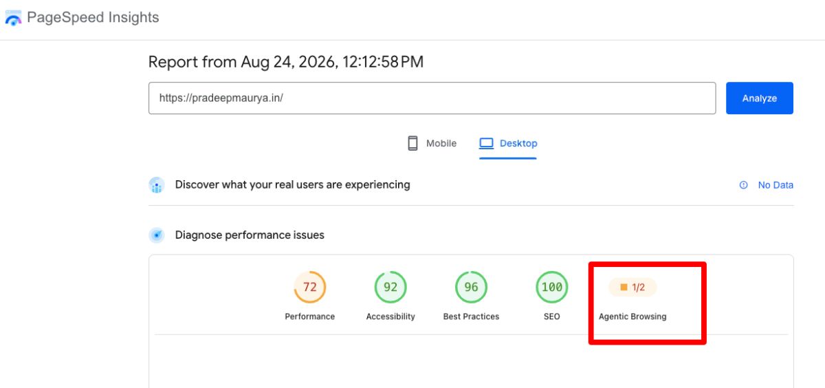 Google Lighthouse AI Agent Test: Is Your Website Ready for Agentic Browsing?
